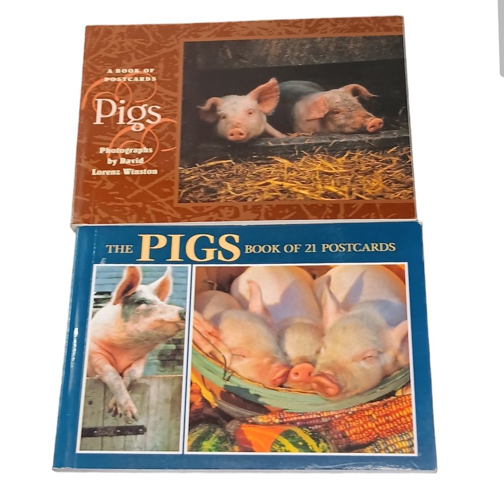 Pigs Book Of Postcards Set Of Two 21 and 30 Postscards Vintage Ephemera